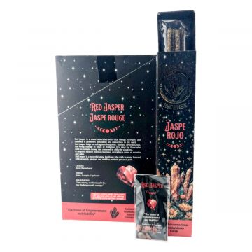 Crystal Magic Red Jasper  Incense Sticks With Crystals, 7 Sticks + 5 Crystals x 12 Boxes